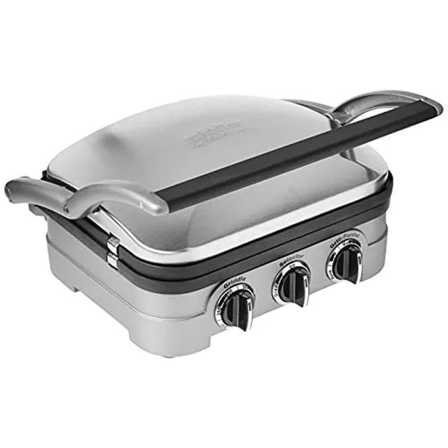 Cuisinart 5-in-1 Grill Griddler Panini Maker Bundle with Bonus Waffle Attachment (GR-4N)