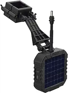 AMERICAN HUNTER 6V Power Universal Versatile Durable Solar Panel with Battery and Mounting Brackets Included for Game Feeders,Black