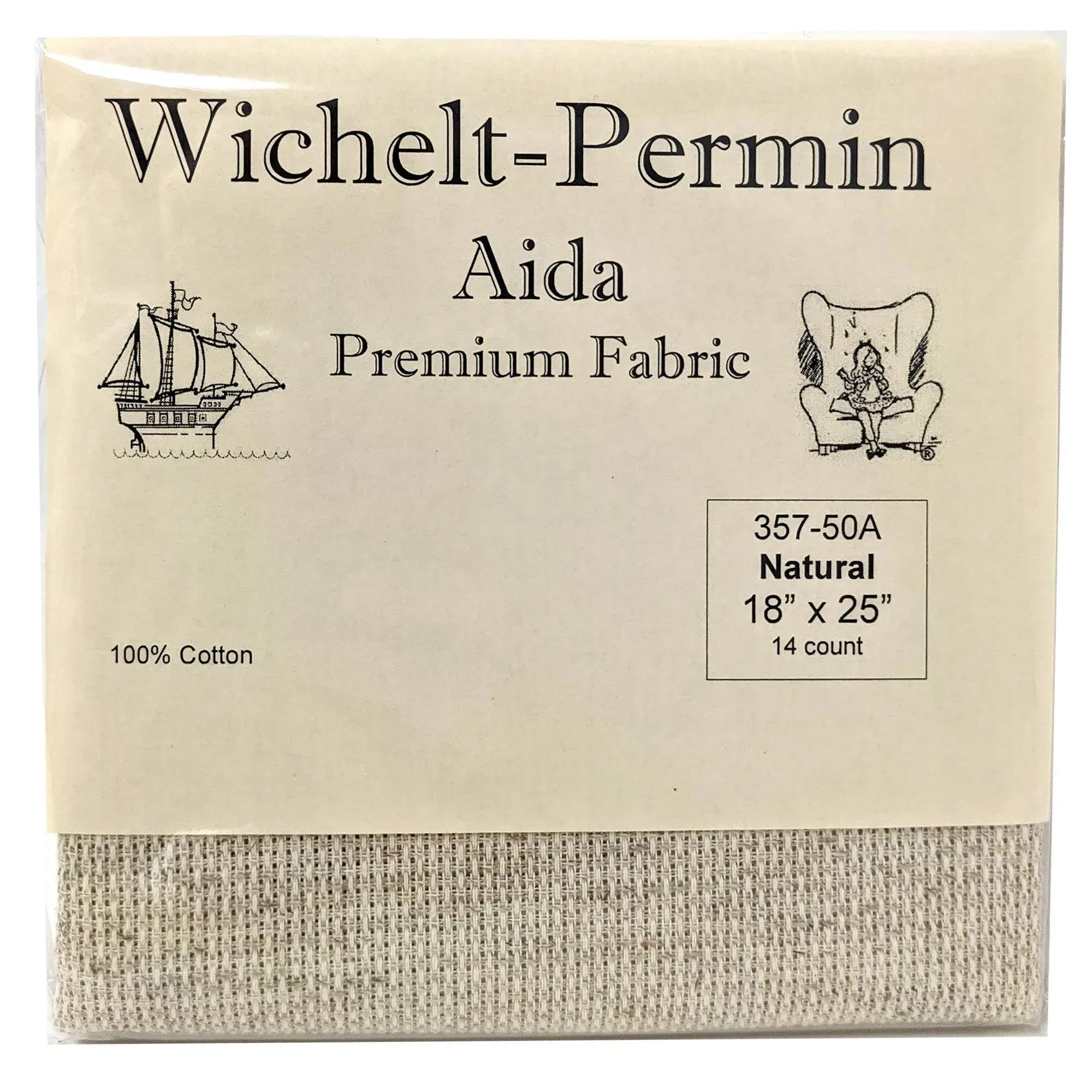 Natural 14 Count Aida 18&quot; x 25&quot; Cross Stitch Cloth | Wichelt Imports #357-50A