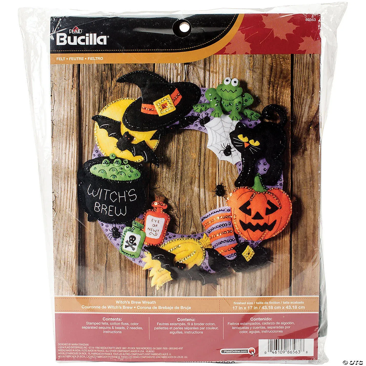 Witch's Brew Bucilla Felt Applique Wreath Kit