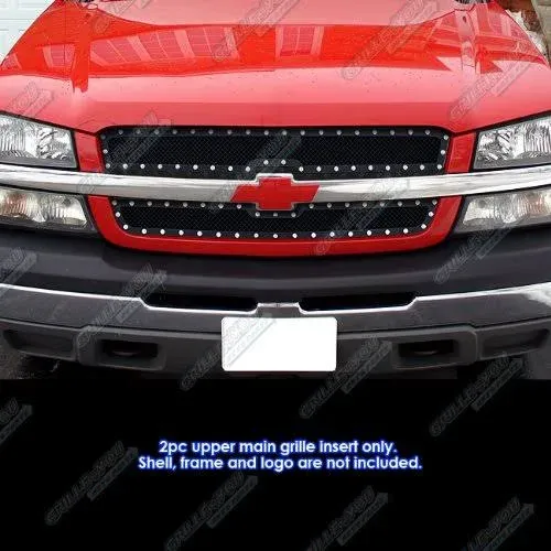 Fits 03-06 Chevy Avalanche/03-0<wbr/>5 Silverado 1500/SS/03-04 2500 Rivet Mesh Grille