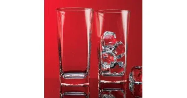 Home Essentials and Beyond Red Series Square Highball Glass Set of 4