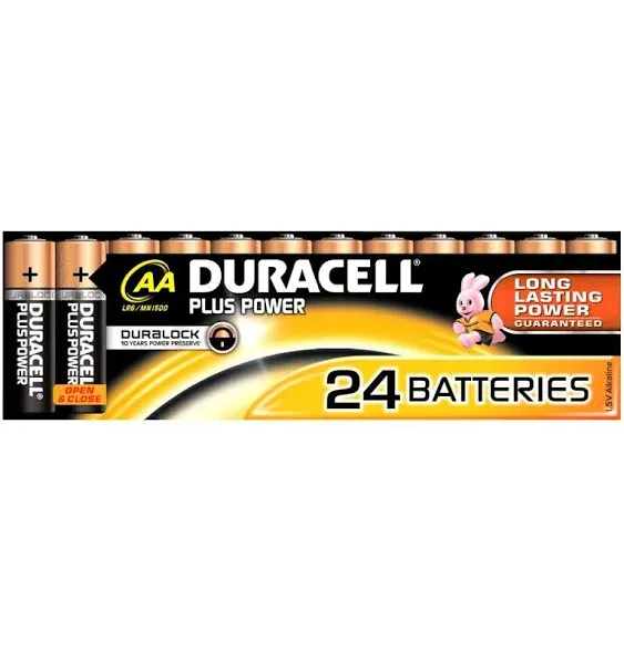 Duracell Coppertop AA Batteries with Power Boost Ingredients, 24 Count Pack Double A Battery with Long-lasting Power, Alkaline AA Battery for Household and Office Devices