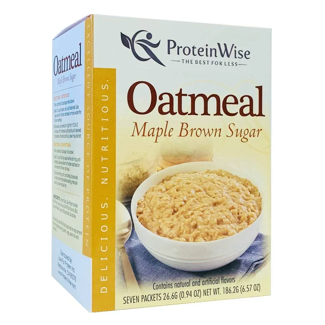 ProteinWise Instant Oatmeal, High Protein, Maple Brown Sugar, Sugar Free, Low Fat ...