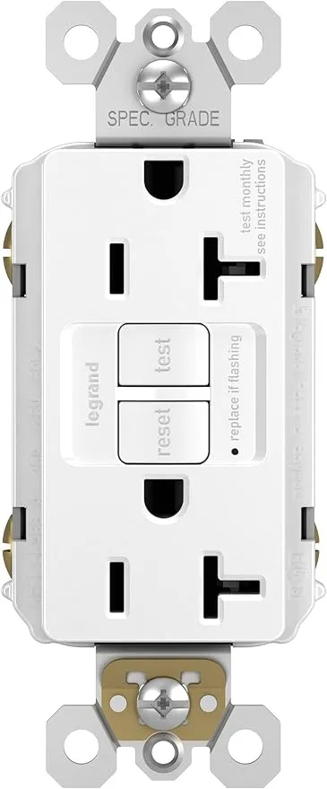 New Legrand Pass &amp; Seymour Radiant 20 Amp White GFCI Outlet Self-Test