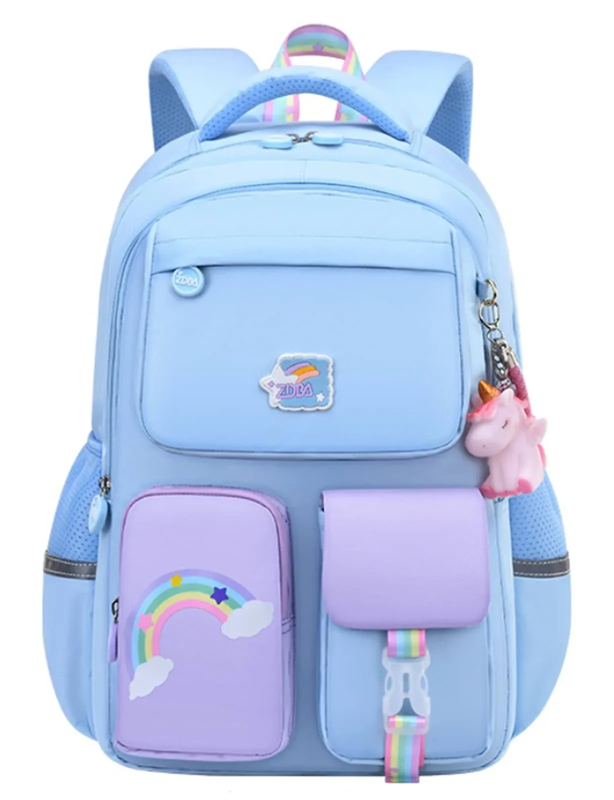 Unicorn Backpack Cute Laptop Backpacks Casual Durable Medium, Blue 