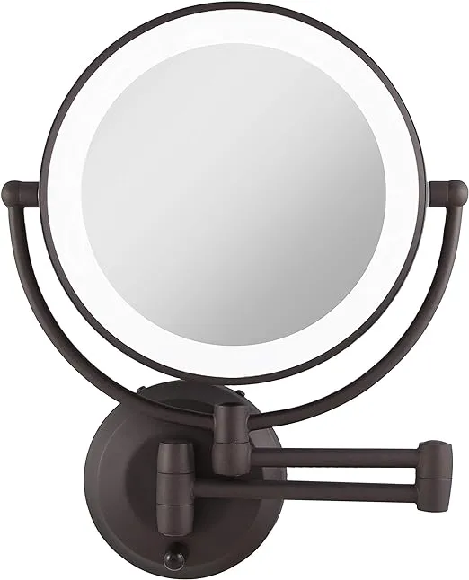 Zadro 11" LED Wall Mounted Makeup Mirror 5 or 10X/1X Shaving Mirror Cordless or Battery Operated Vanity MIrrors for Wall