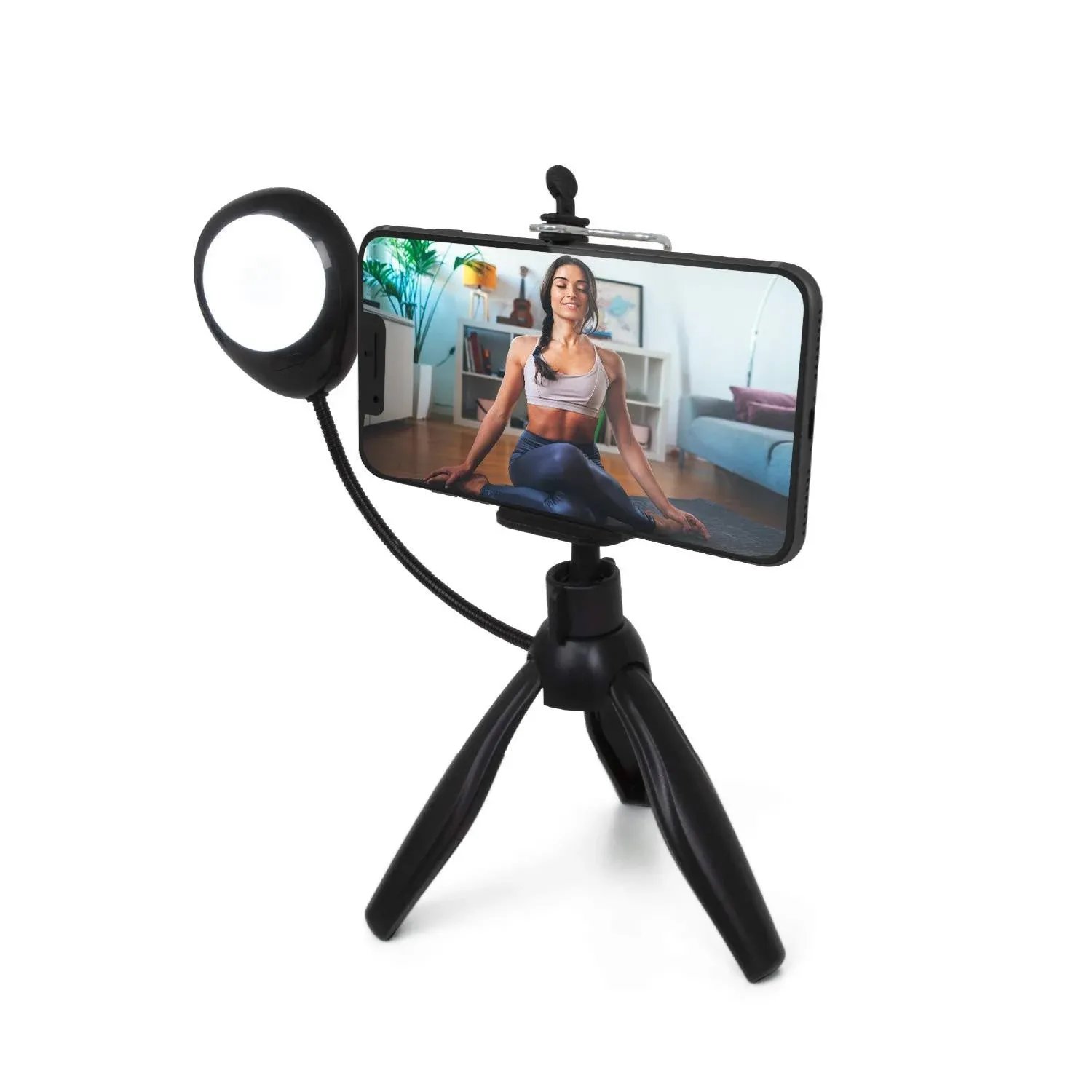 Realm Selfie Content Creator Studio with LED Light & Tripod, Selfie Tripod with ...