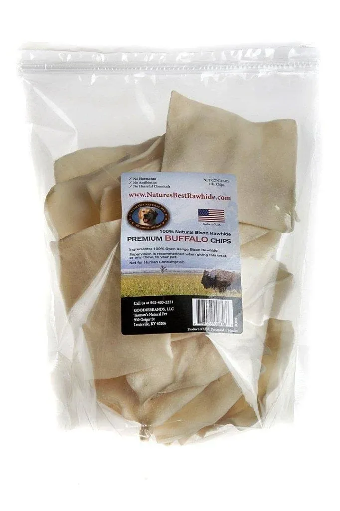 Tasman&#039;s Natural Pet All-Natural Buffalo (Bison) Chips - 1 Pound Bag