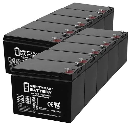 Mighty Max Battery 12V 7Ah SLA Replacement Battery Compatible with Sigmas SP12-7.5 - 10 Pack