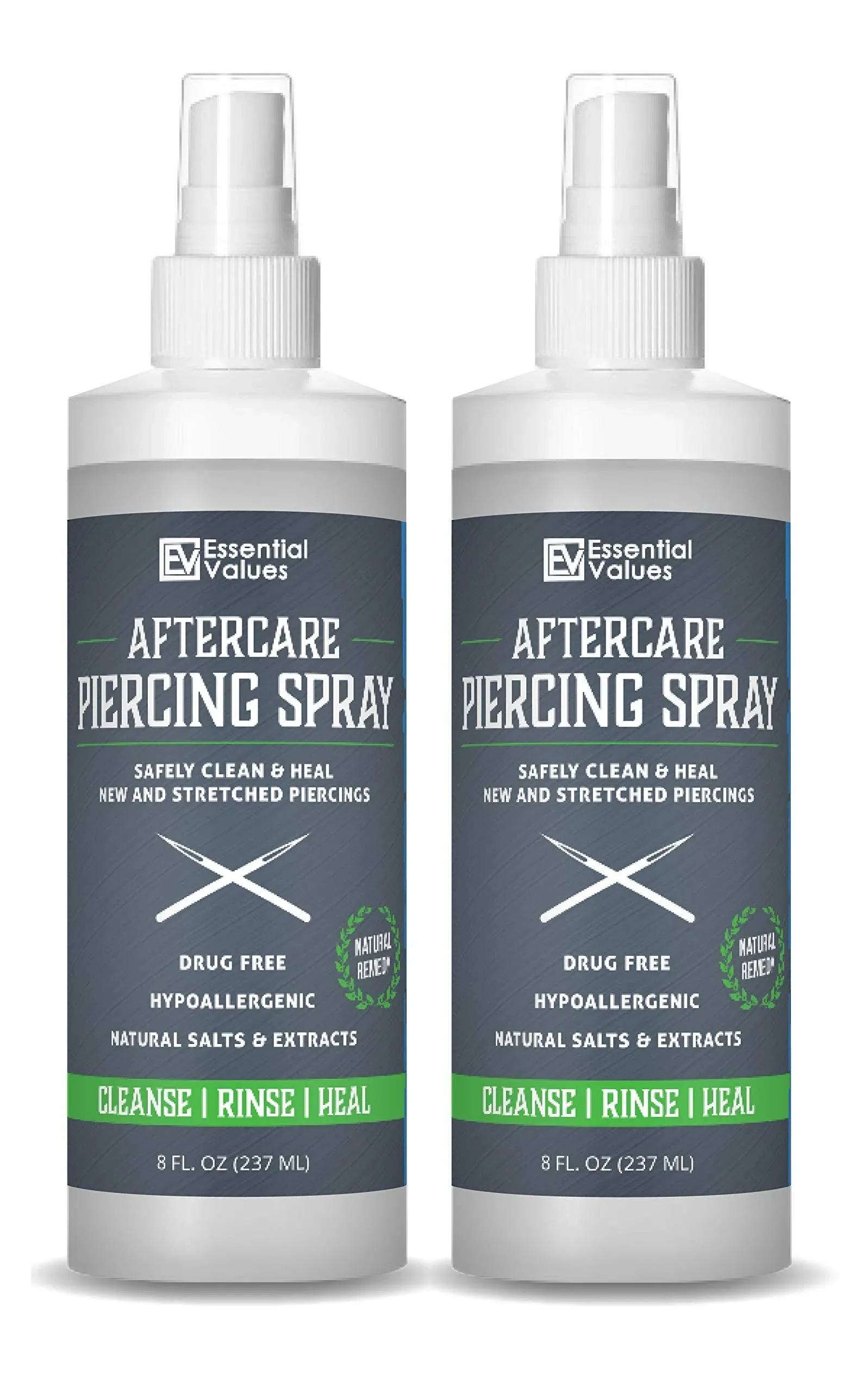 2 Pack Piercing Aftercare Spray (8 oz per bottle) Natural & Gentle on Contact ...