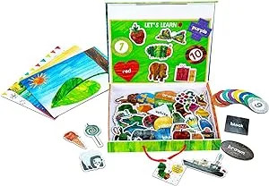 KIDS PREFERRED World of Eric Carle The Very Hungry Caterpillar Montessori Wooden Magnetic Set with Storage Box – Help Learn Colors, Shapes, Animals, Numbers, and More Medium