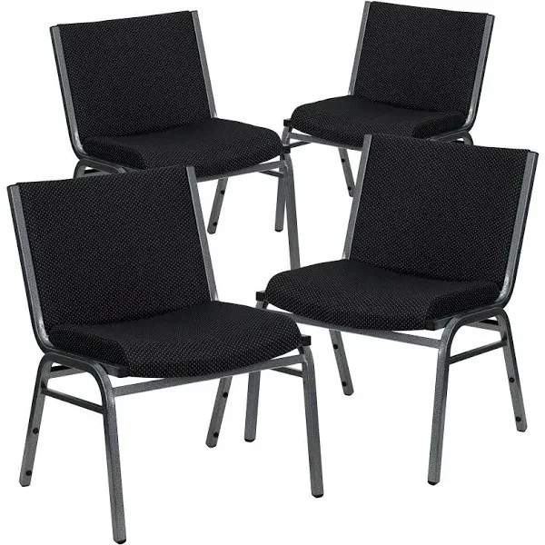 Flash Furniture 4 Pack Hercules Series Big & Tall 1000 lb. Rated Black Fabric ...