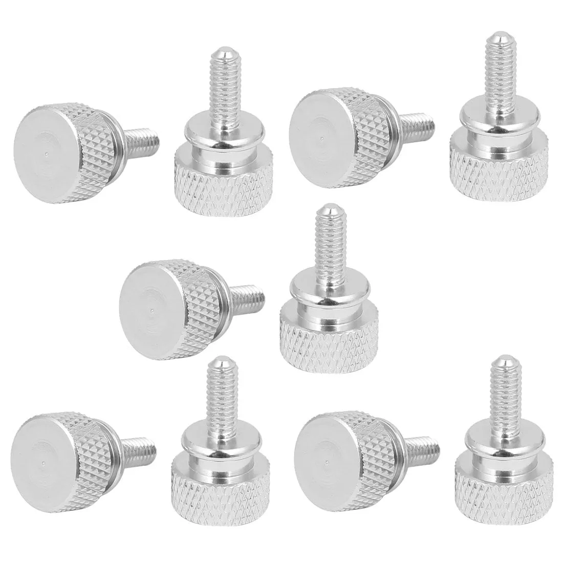 Computer PC Case Shoulder Type Knurled Thumb Screw Silver Tone M4x10mm 10pcs - Silver Tone