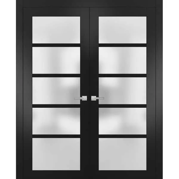 Double French Interior Door, 60" x 80", Black