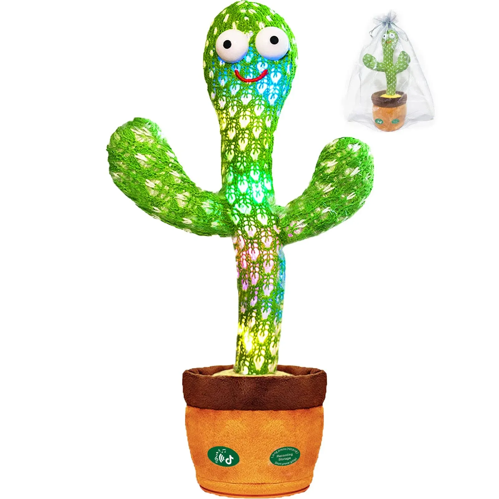 Keculf Dancing Cactus Toy Talking Cactus Baby Toys, Singing Cactus Toy Cactus ...