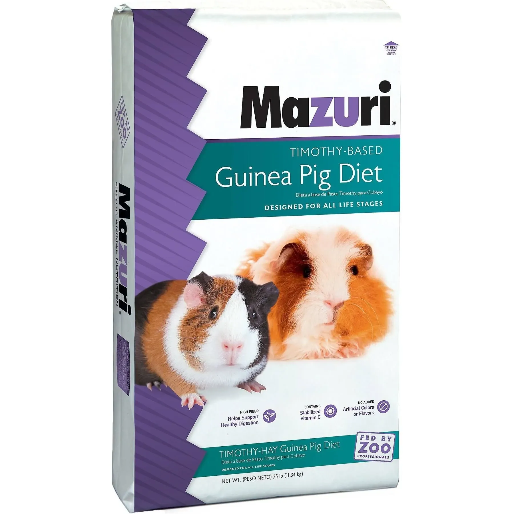 Mazuri | Timothy-Based Guinea Pig Food|25 Pound (25 lb.) Bag