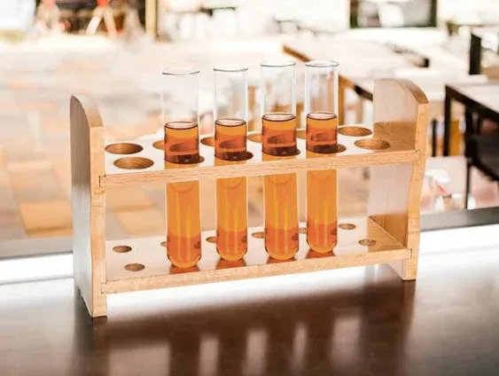 Eisco Labs Wood Test Tube Rack, 12 Tube Capacity, 1 1/8 inch (28mm) Holes