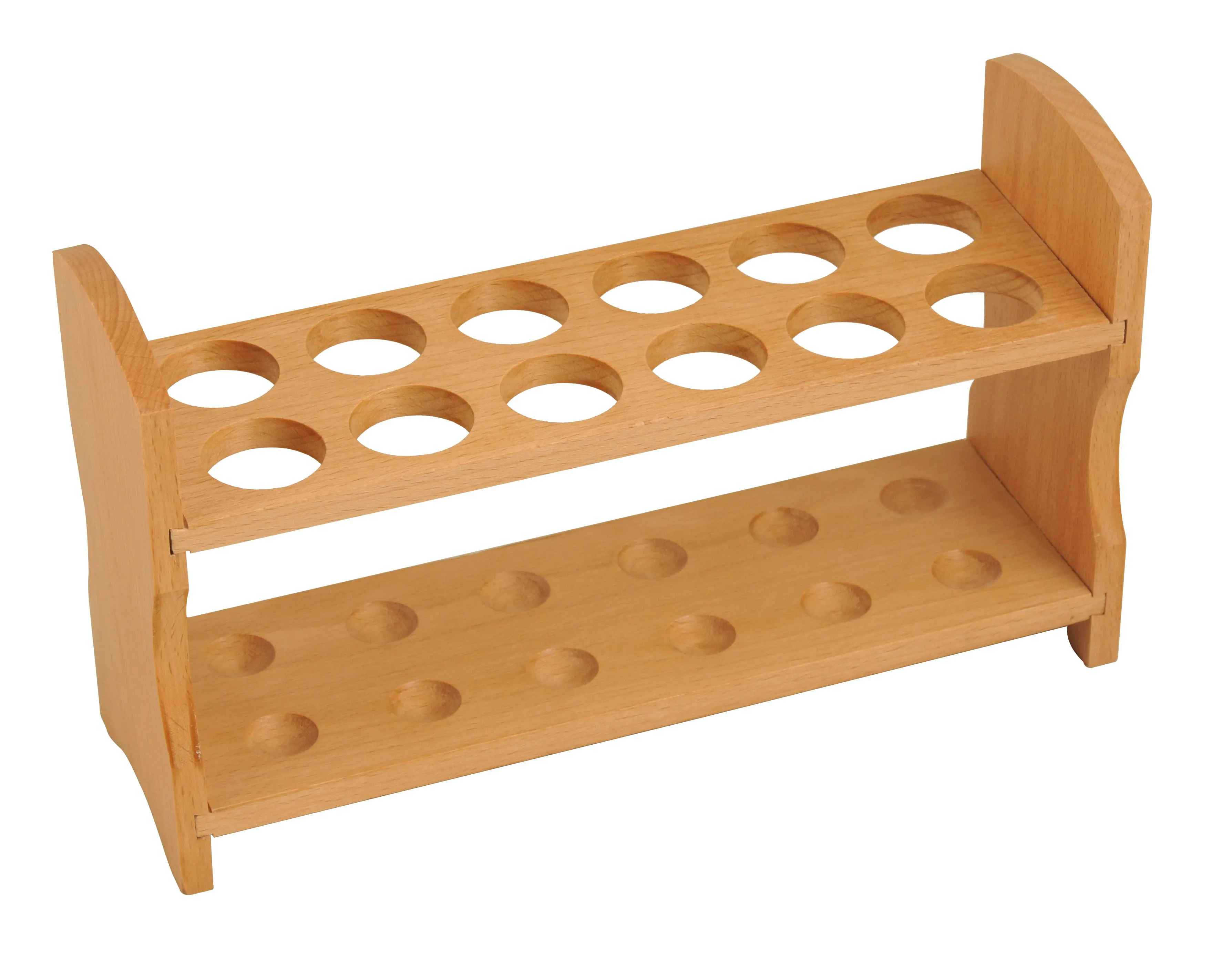 Test Tube Rack - Holds 12 Tubes - 10.25&#034; Wide - Polished Bamboo