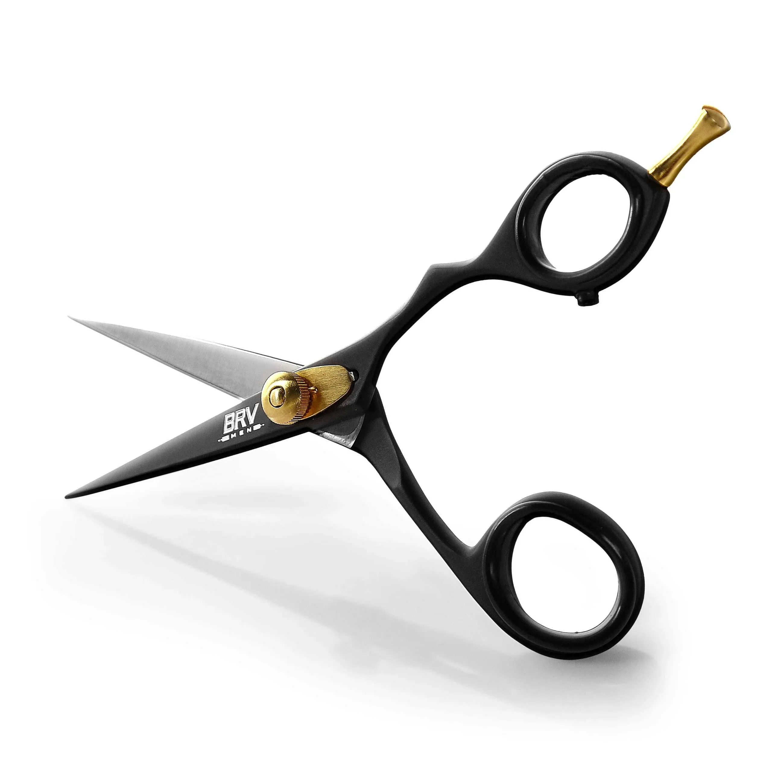 Professional Mustache & Beard Trimming Scissors - 5.5" | High Carbon Stainless Steel & Hammer Forged Mustache Scissors | Razor Sharp Facial Hair Trimming Shears (RIGHT HANDED - Silver)