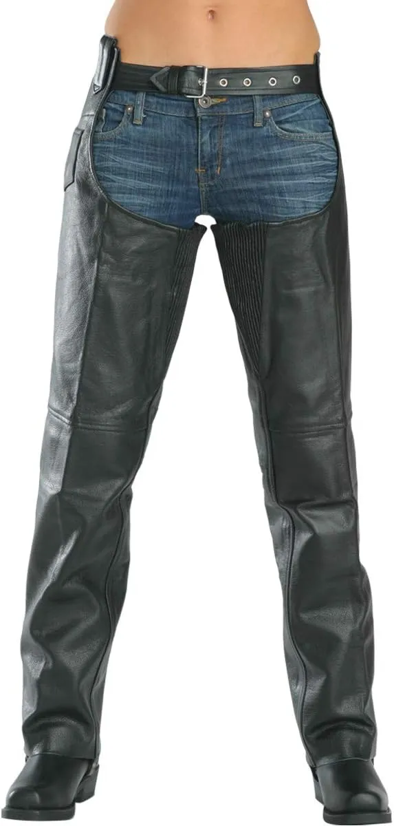 Xelement 7553 Women's Black 'Advanced Dual Comfort' Leather Chaps - 2