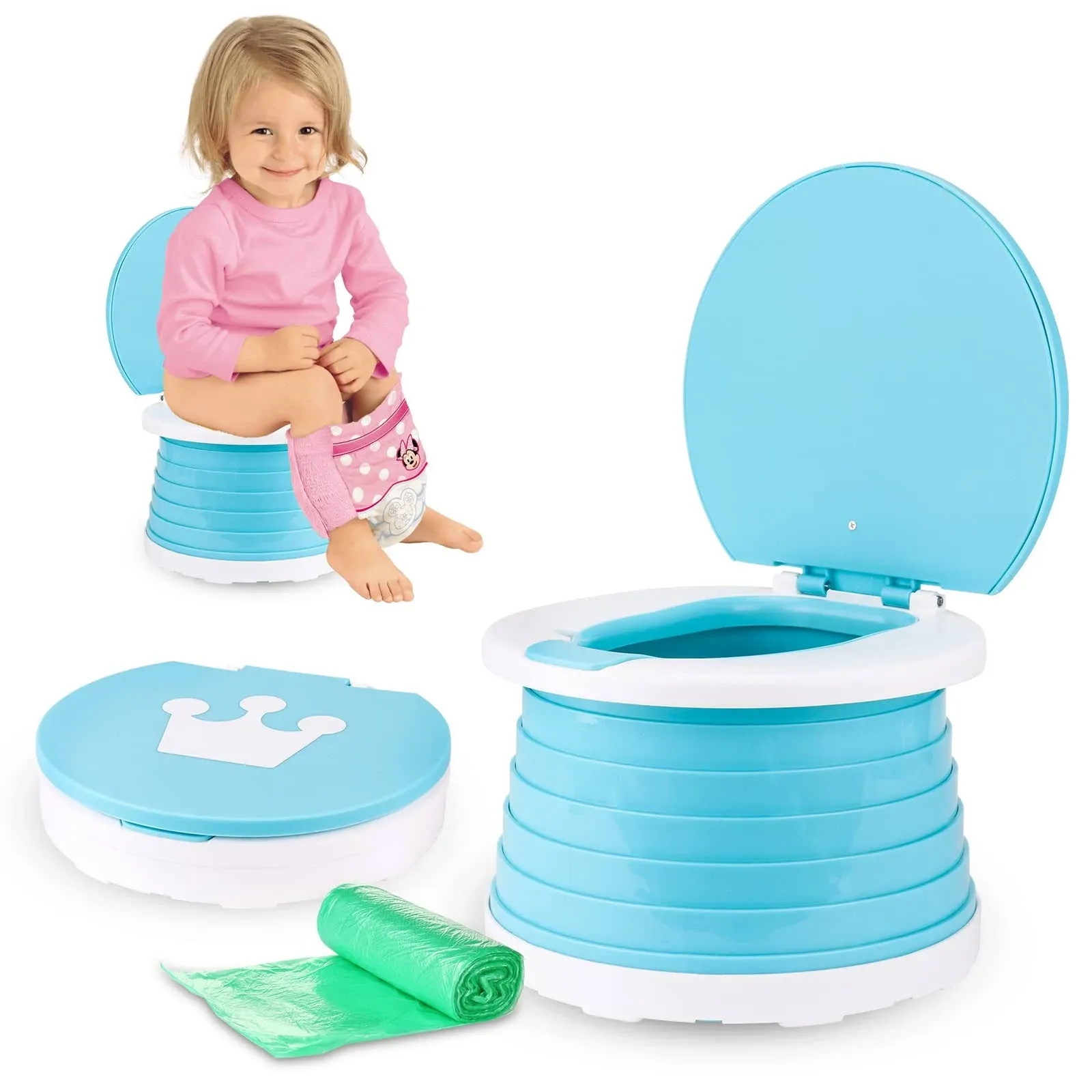 Portable Potty for Toddler Travel Foldable Training Toilet Travel Potty for ...