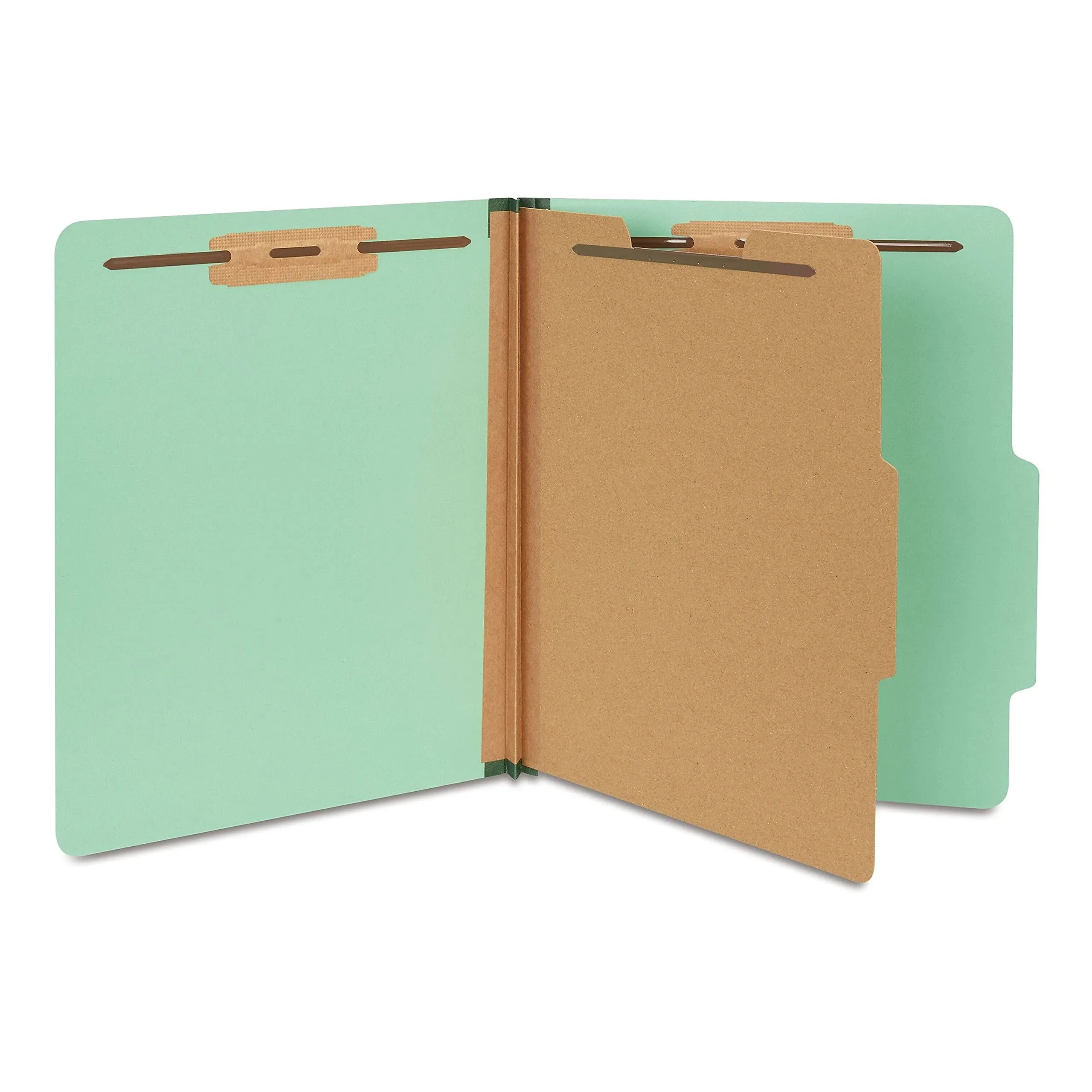 Staples Pressboard Classification Folder 1-Divider 1.75" Expansion Letter Size Light Green 40/Carton