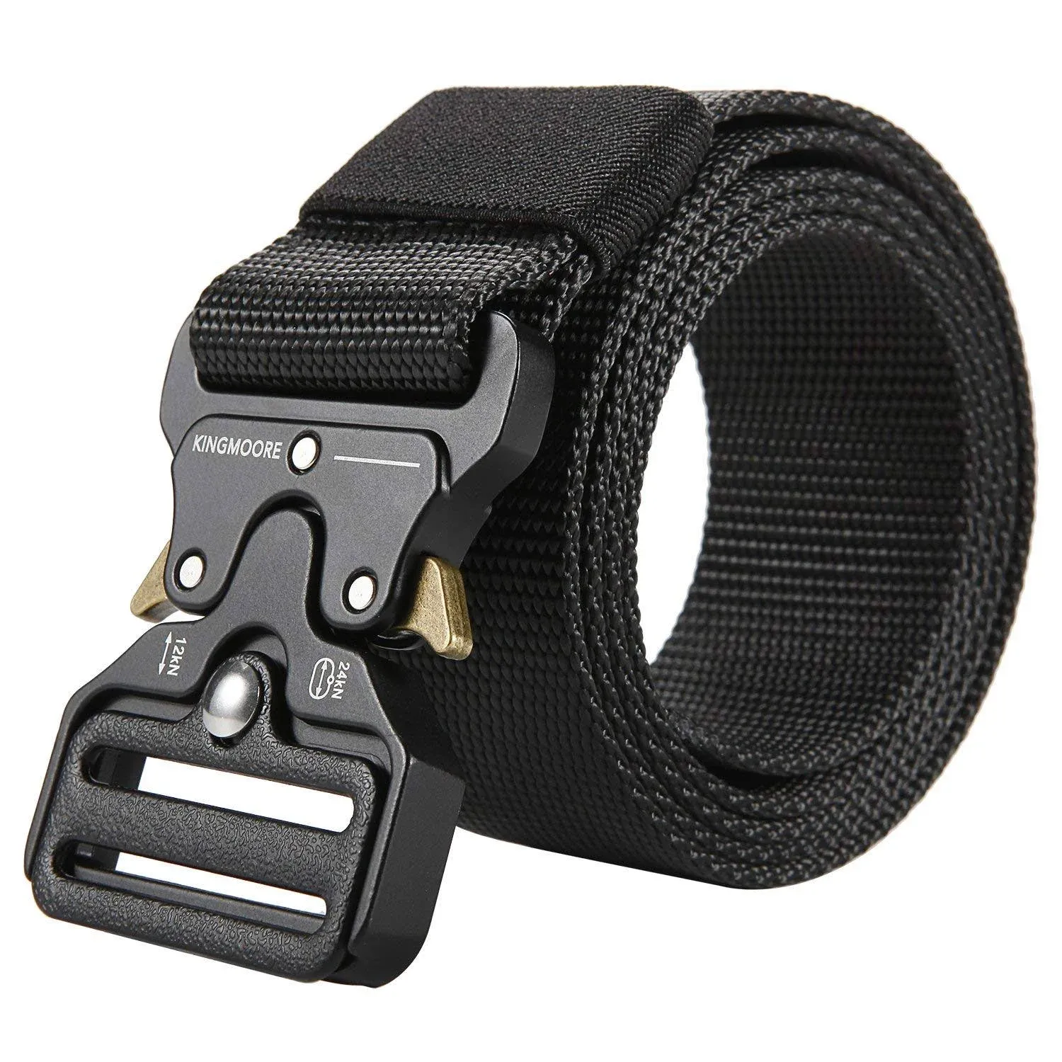 KingMoore Men's Tactical Belt Heavy Duty Webbing Belt Adjustable Military Style ...