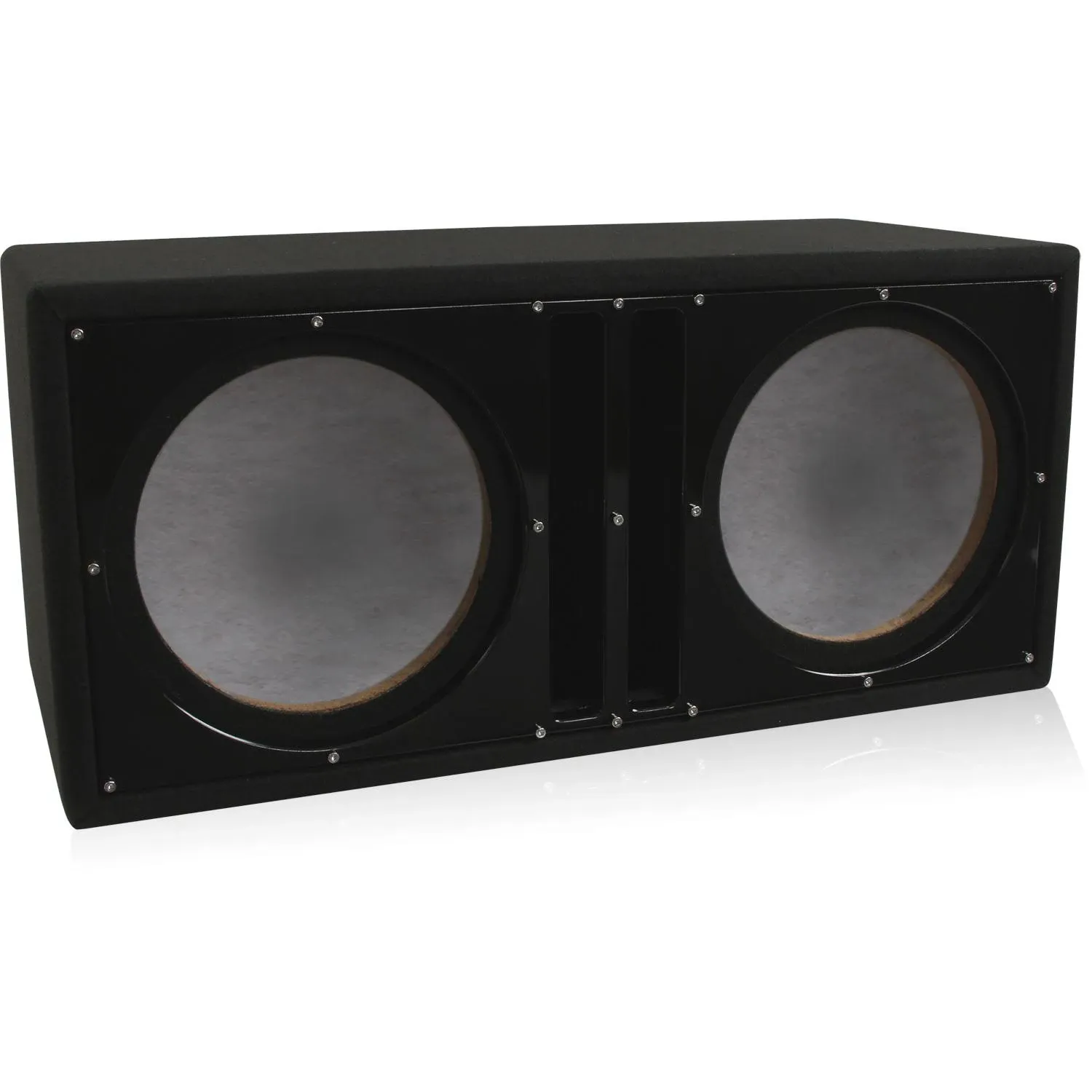 BELVA BBX210BK Dual 10-inch Car Ported Subwoofer Box 3/4-inch MDF Prelined Polyfil Includes Custom Black Baffle Title…