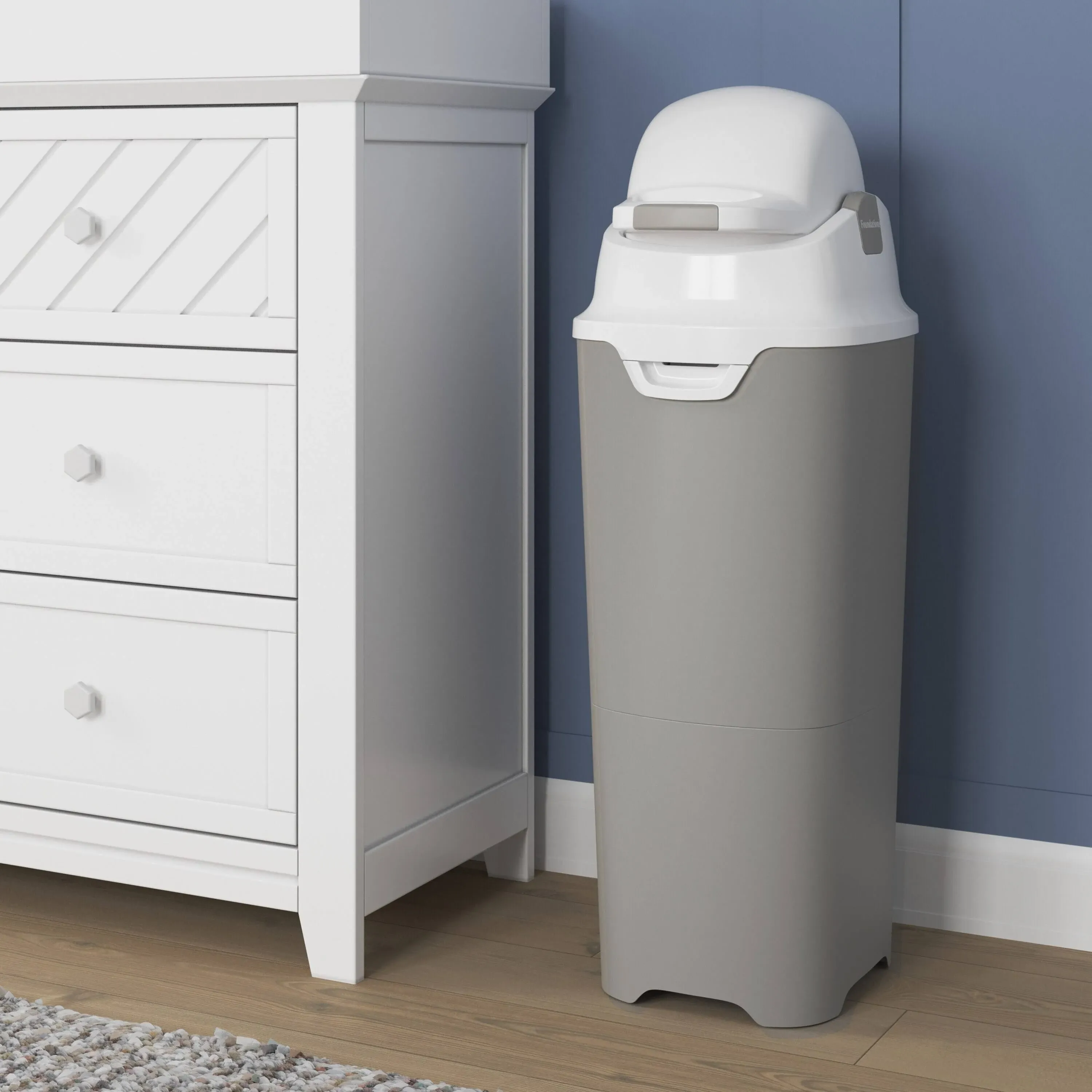 Foundations Mini Diaper Pail, Gray