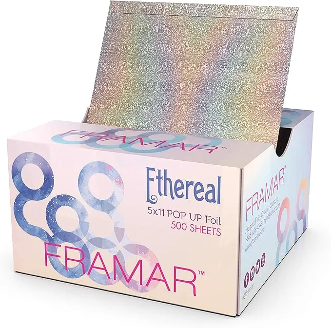 Framar Ethereal Pop Up Hair Foil Aluminum Foil Sheets Hair Foils for Highlighting ...