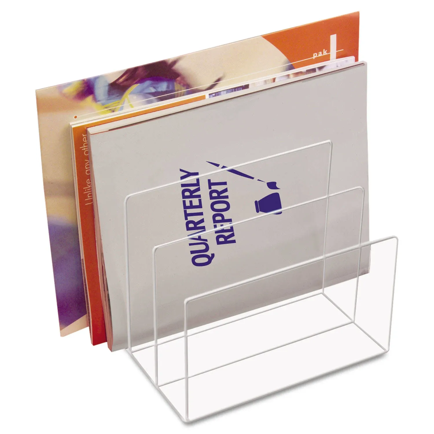 Kantek Clear Acrylic File Sorter, 3 Section Desk Collator, 8" x 6.5" x 7.6", Non-Skid Feet, Office Organizer, Desk Accessory