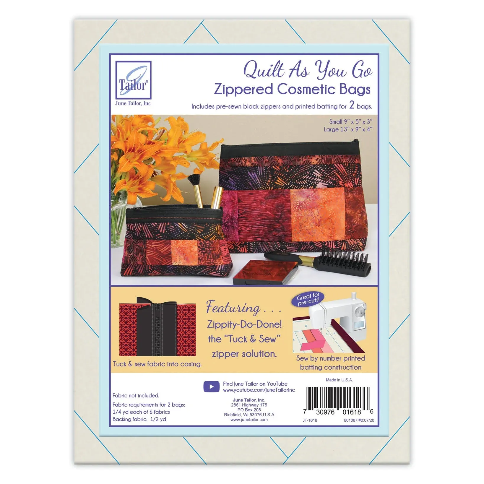 June Tailor® Zippity-Do-Done™ Black Zipper Cosmetic Bags Kit