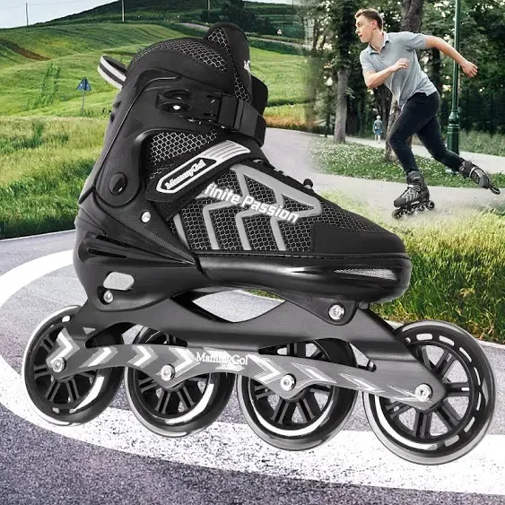 Inline Hockey Skates for Men and Women, High Performance Adjustable Blade Roller Skates with Giant Wheels for Adult, Youth and Boys Outdoor Sports