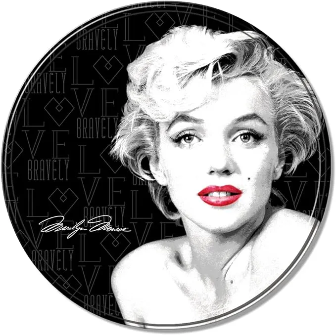 Desperate Enterprises Marilyn Monroe Round Fully Embossed Steel Sign - Nostalgic Vintage Metal Wall Decor - Made in USA