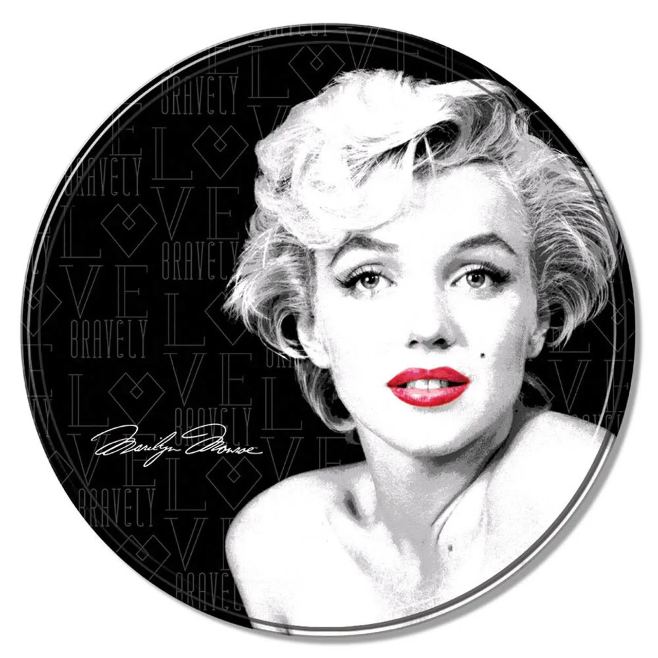 Desperate Enterprises Marilyn Monroe Round Fully Embossed Steel Sign - Nostalgic Vintage Metal Wall Decor - Made in USA