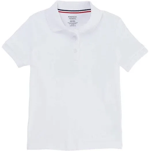 French Toast Girls' Short Sleeve Picot Collar Polo School Uniform Shirt (Standard and Plus)