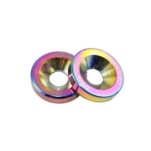 JDMSPEED 20 Pcs Neo Chrome CNC Billet Aluminum Fender Washer Engine Bay Dress Up Kit