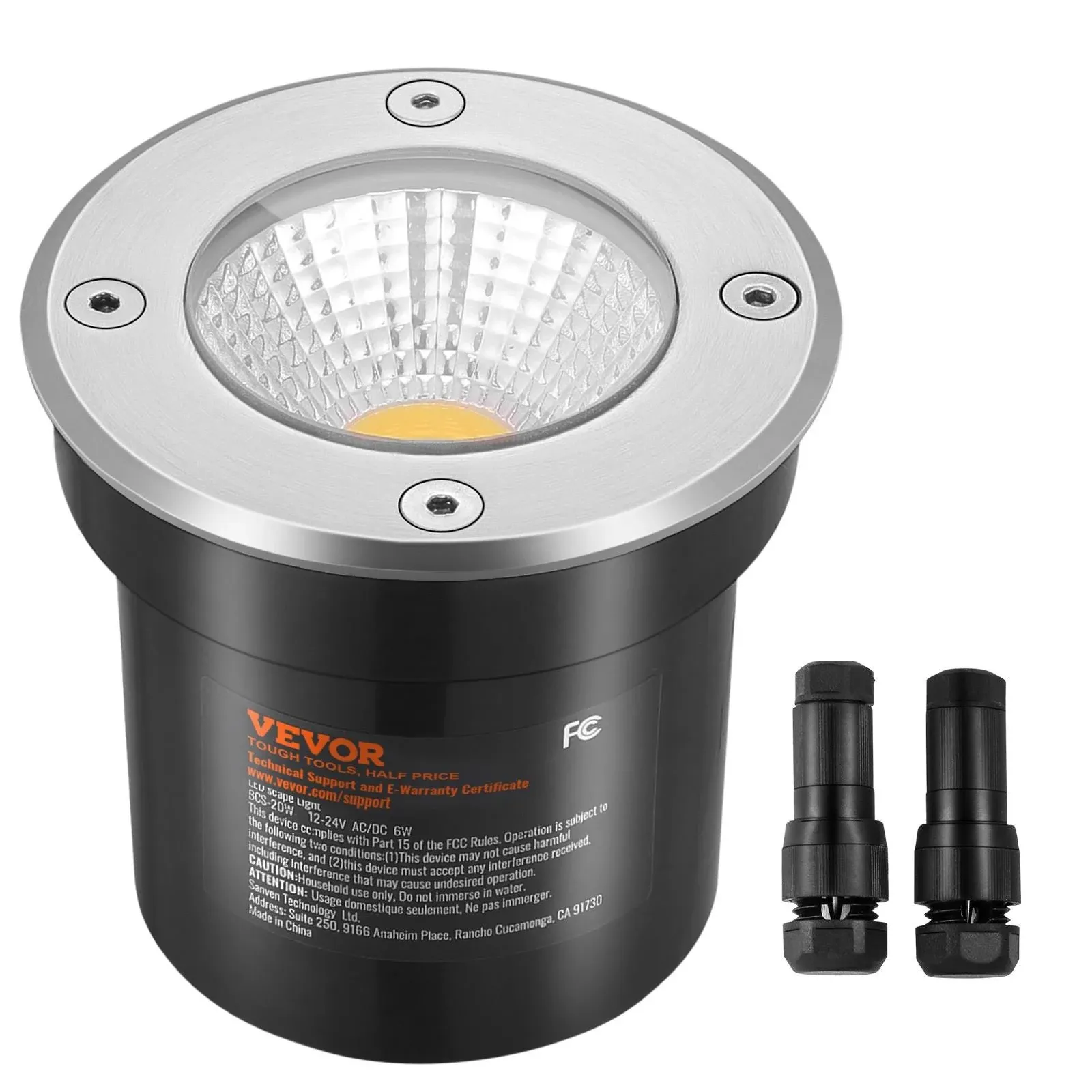 VEVOR 6 Pack Low Voltage Landscape Lights In-Ground LED Well Lights 6W 12V-24V - Contemporary - Inground And Well Lights - by VEVOR OFFICIAL STORE | Houzz