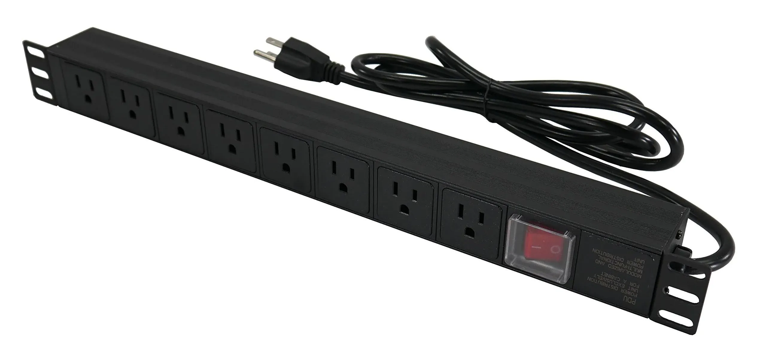 19 Inch Rack Mount 1U Power Strip (PDU) 6 Foot Cord