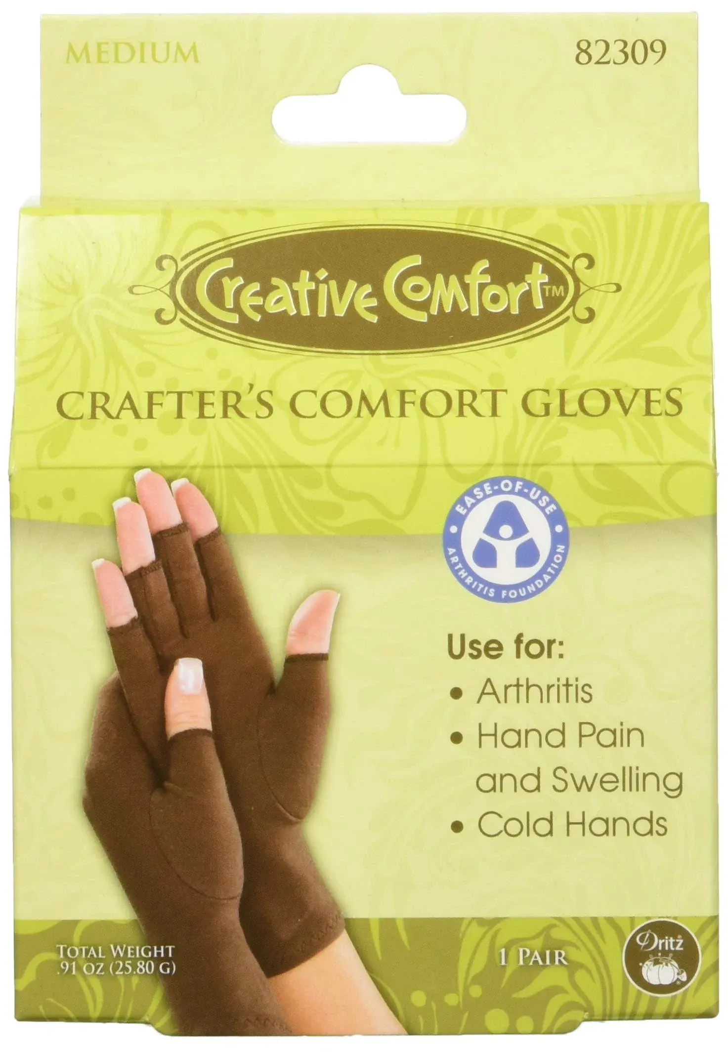 Dritz 82309 Crafters Comfort Glove-Medium