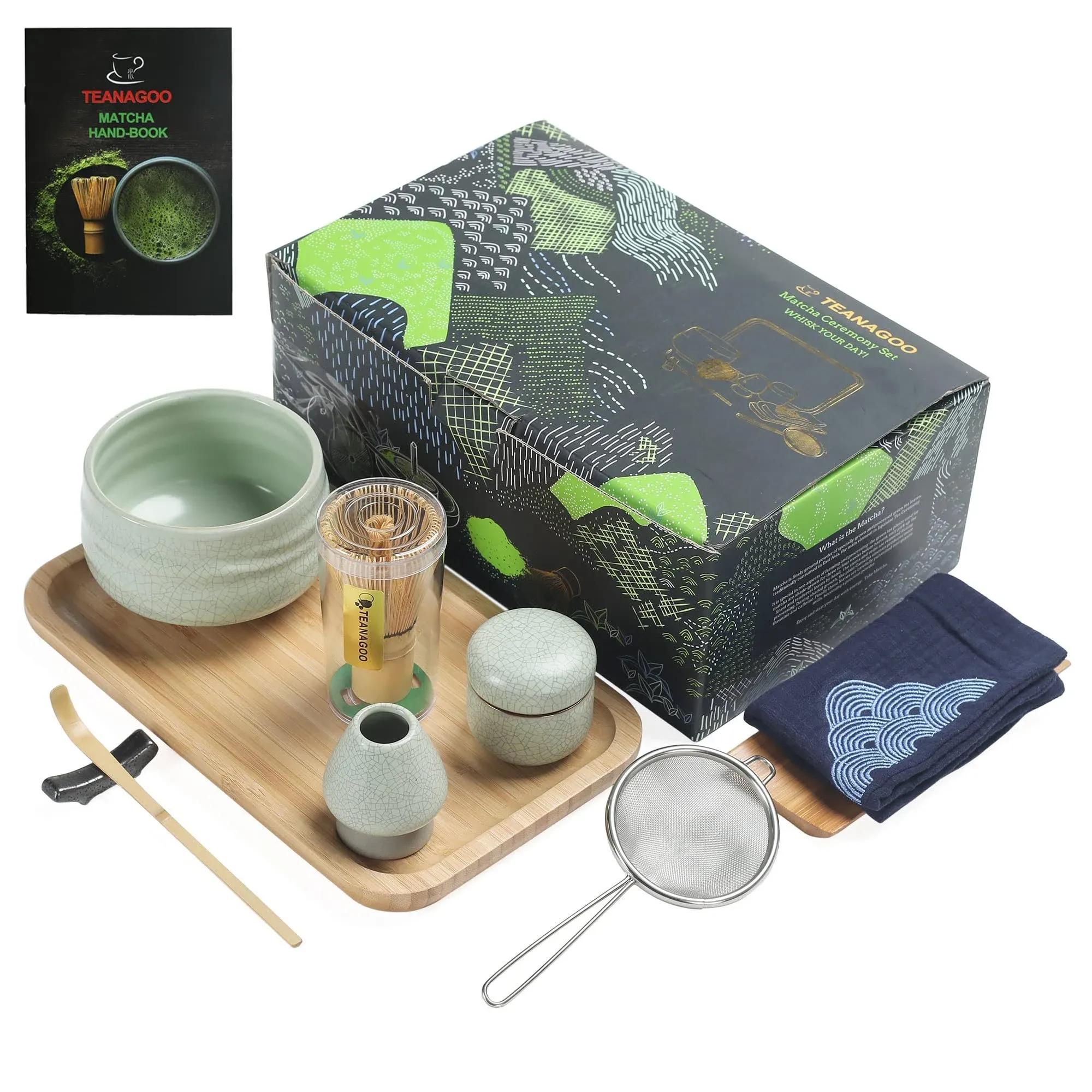 Japanese Tea Set Matcha Whisk Set Matcha Bowl Bamboo Matcha Whisk (Chasen) Scoop