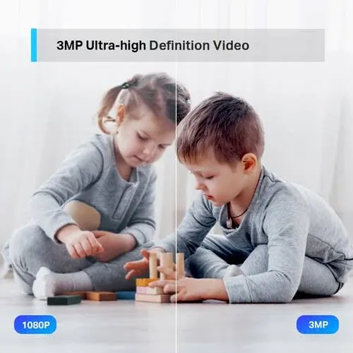 Tapo 2K 3MP Pan Tilt Security Camera, Baby/Pet Dog AI Monitor, Smart Motion Detection & Tracking,2-Way Audio, Night Vision, Cloud & SD Card Storage, Works with Alexa & Google Home(Tapo C210)