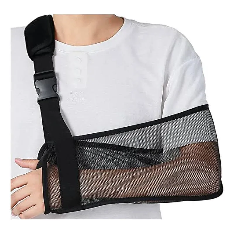 Mesh Arm Sling Black for Shower Shoulder Immobilizer Brace Support for Broken Shoulder Elbow Arm Wrist Injury Men Women Teenagers Adults left right