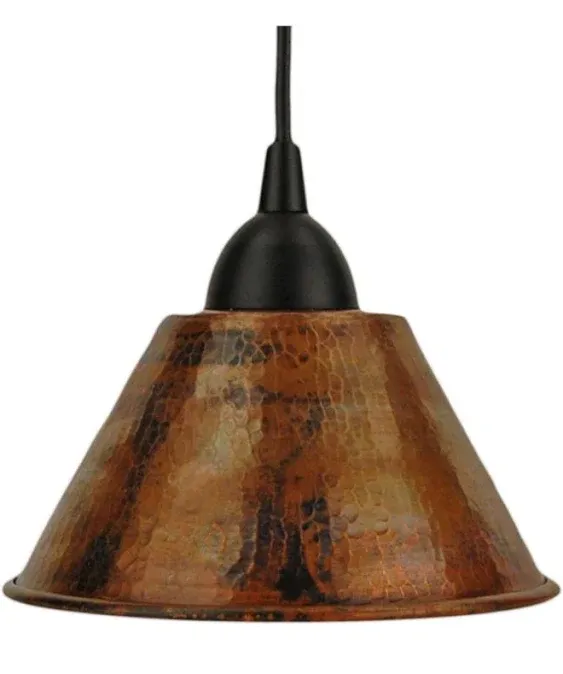 Premier Copper Products L300DB - Hand Hammered 7" Cone Pendant Light