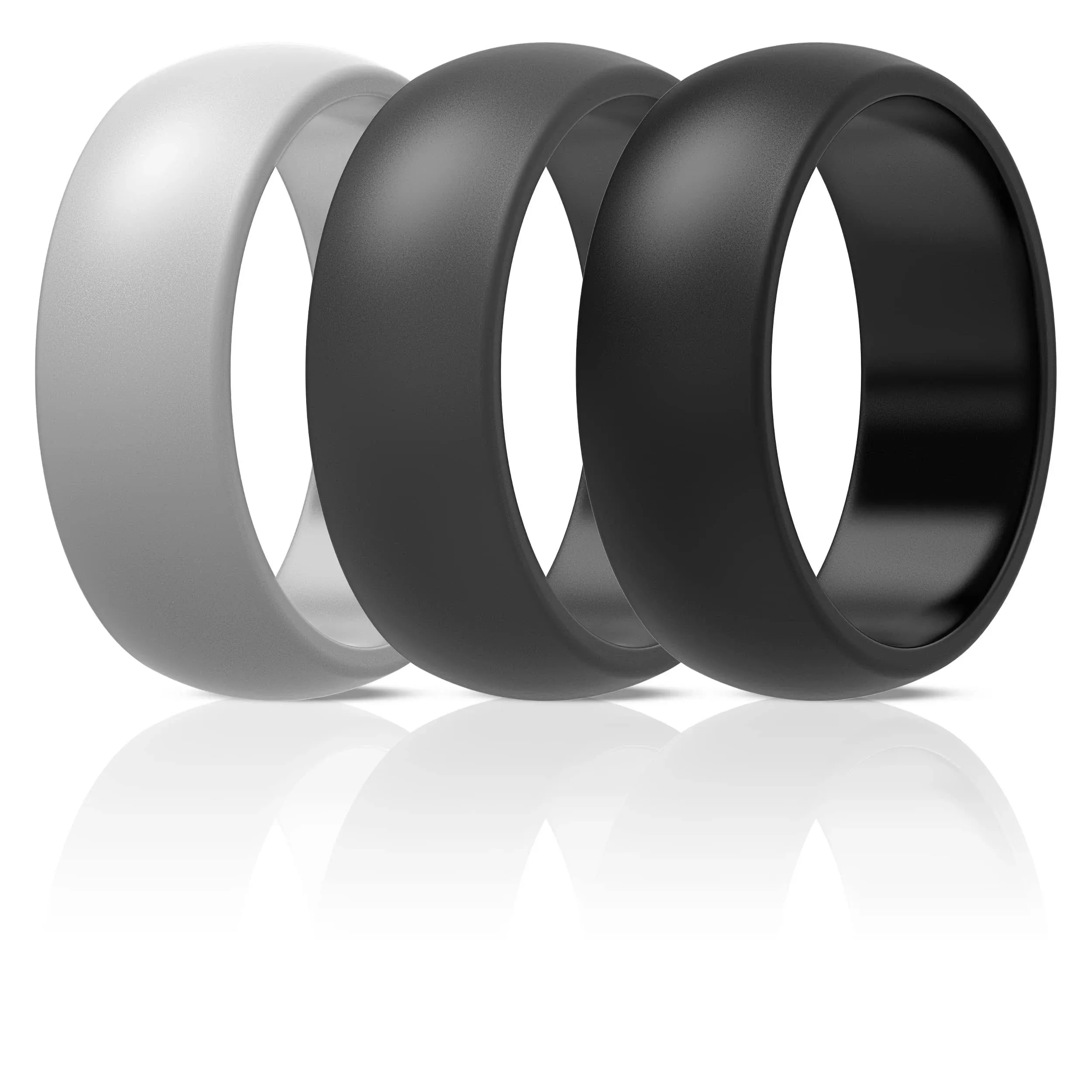 Mens Silicone Wedding Rings Wedding Bands - 5 Pack / 4 Pack / 3 Pack - 8.7Mm Wid