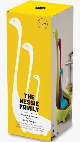 The Nessie Family by OTOTO - Pack of 3 Tea Infuser, Soup Ladle, and Colander - Cute Kitchen Accessories, Cooking Gifts, Funny Kitchen Gadgets, Kitchen Gifts