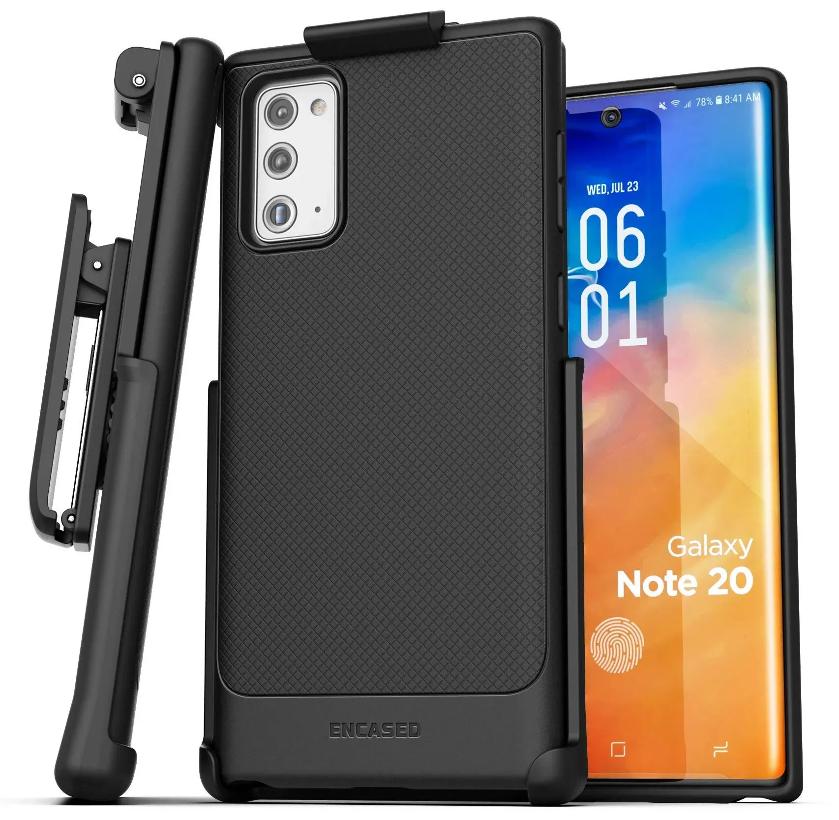 For Samsung Galaxy Note 20 Belt Clip Case Slim Cover w/ Holster Black