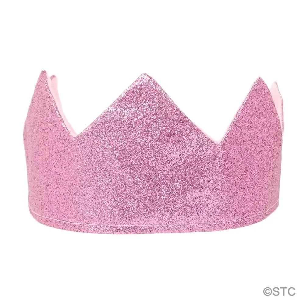 Seasonstrading Shiny Pink Glitter Sparkle Crown - Fun Birthday Costume Party ...