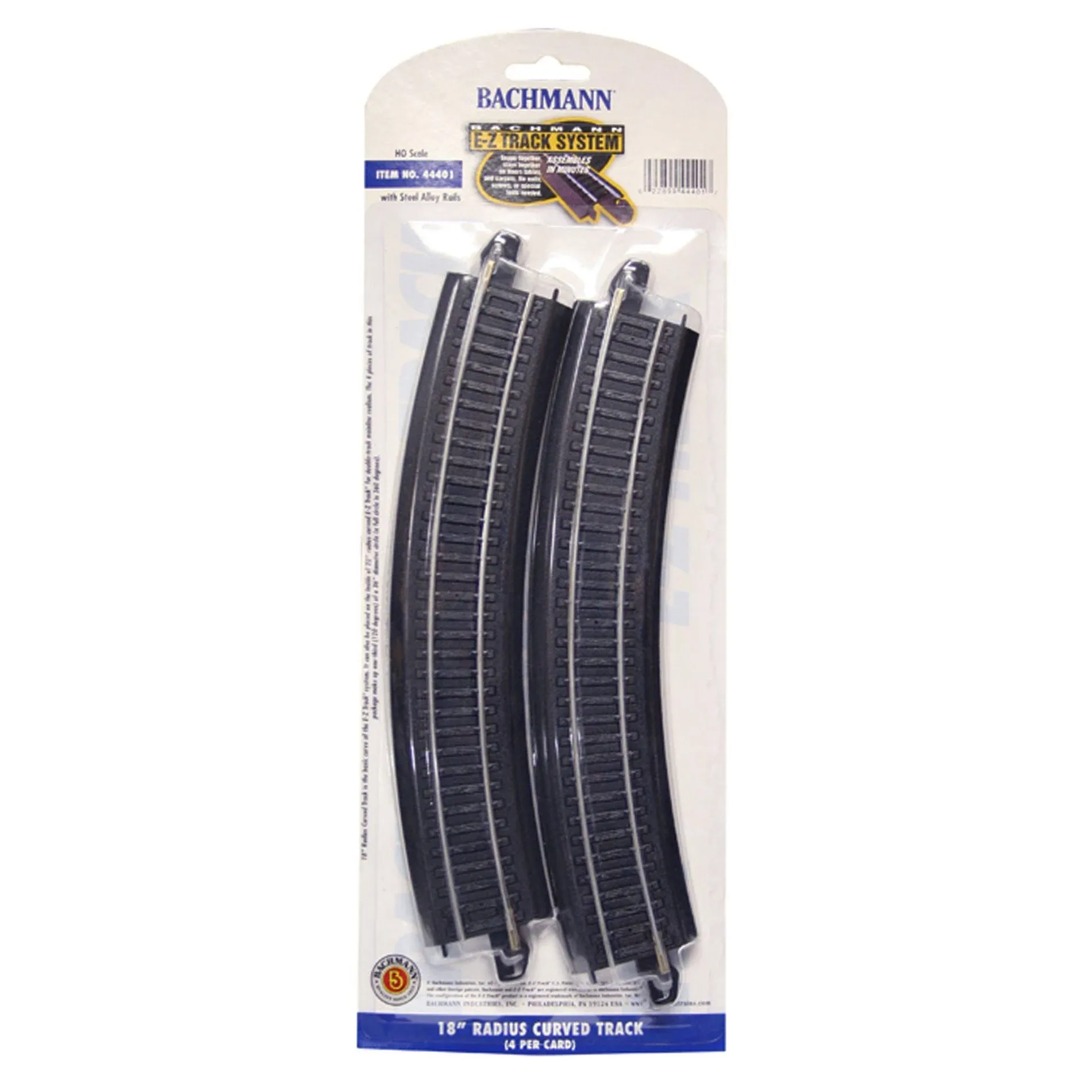 Bachmann Ho 18" Radius Curved EZ Track (4) 44401